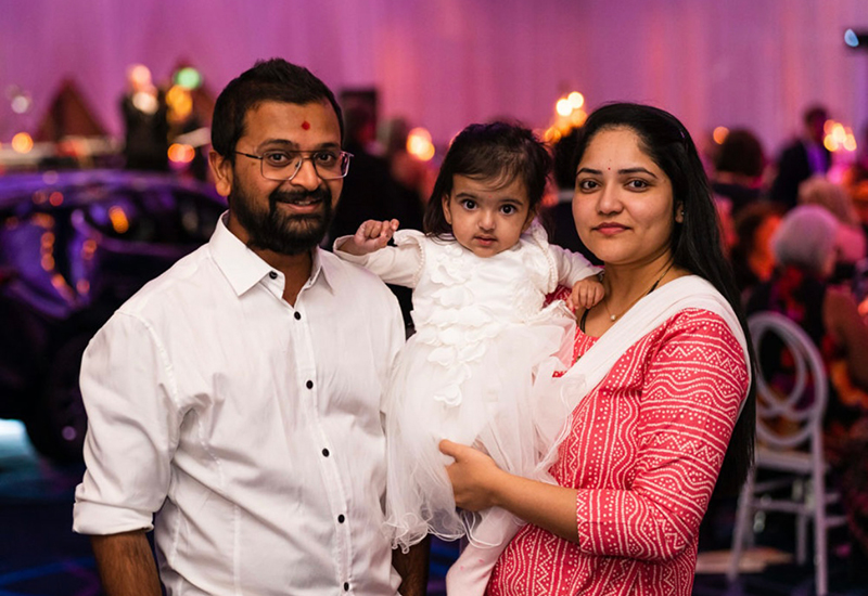 Prapti and her parents Pratik and Charmi