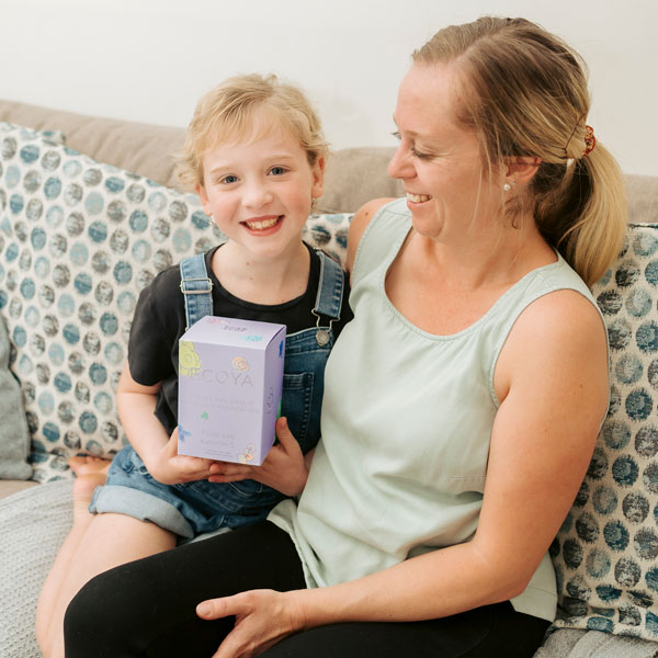 Chelsea and her mum holding an Ecoya candle box