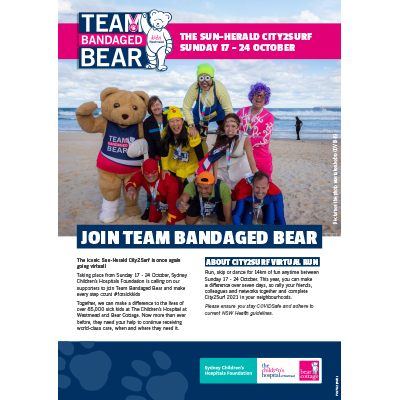 City2Surf 2021 Team Bandaged Bear Fundraising Guide