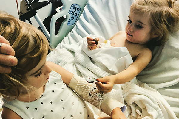 Jasmine and Jacinta in hospital together