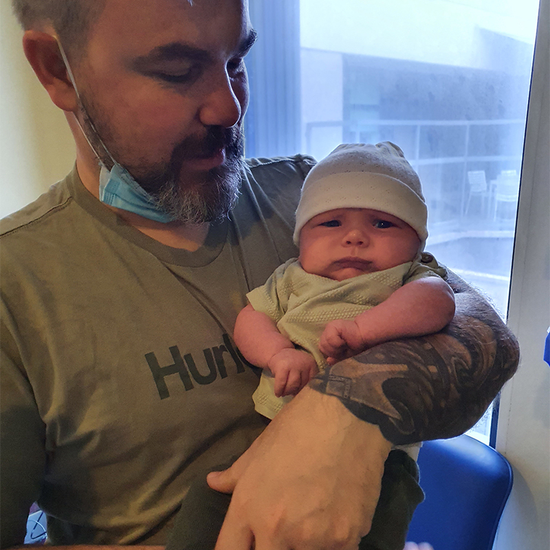 Leven and his dad in hospital