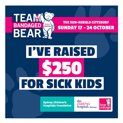 City2Surf Team Bandaged Bear $250 raised