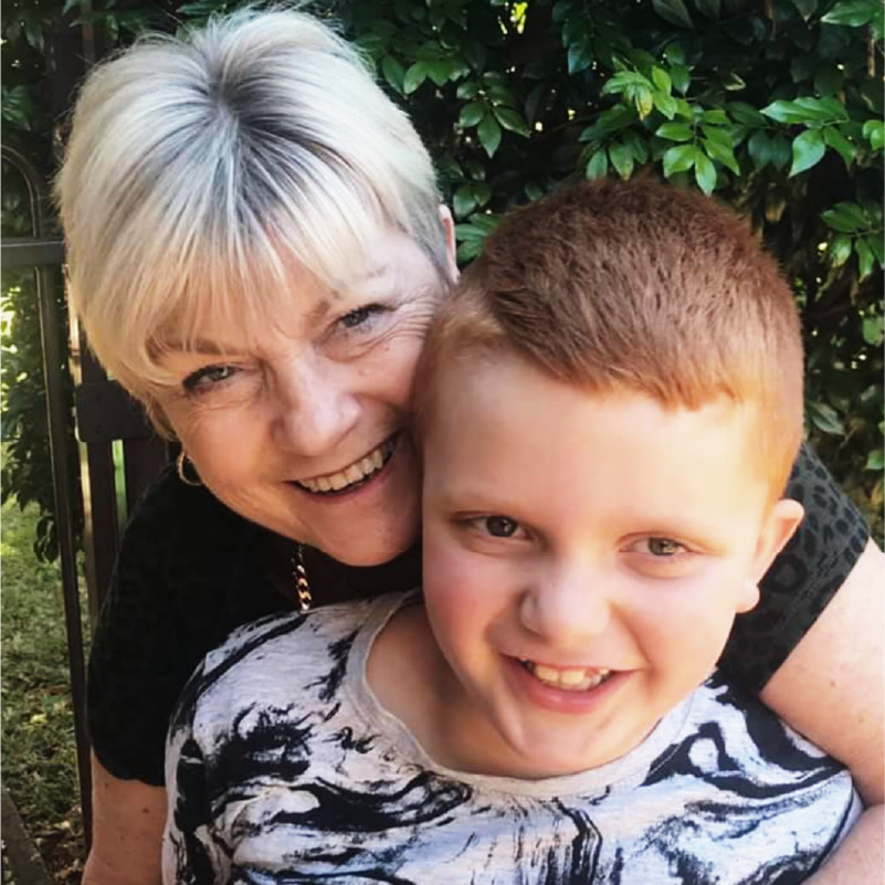 Blake and his grandmother hugging Blake and his grandmother hugging