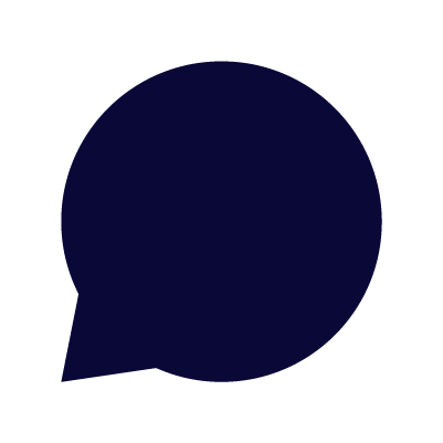 Navy blue speech bubble