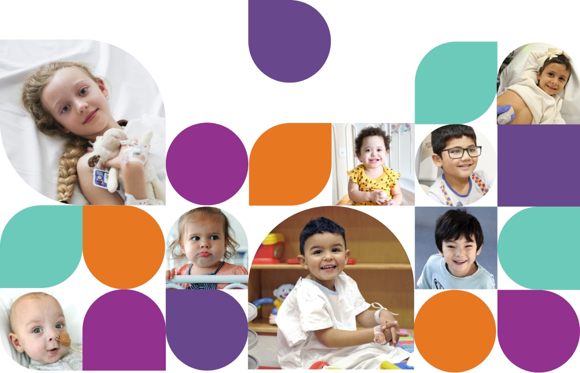 Collage of children who have been patients at The Children's Hospital at Westmead or Sydney Children's Hospital Randwick