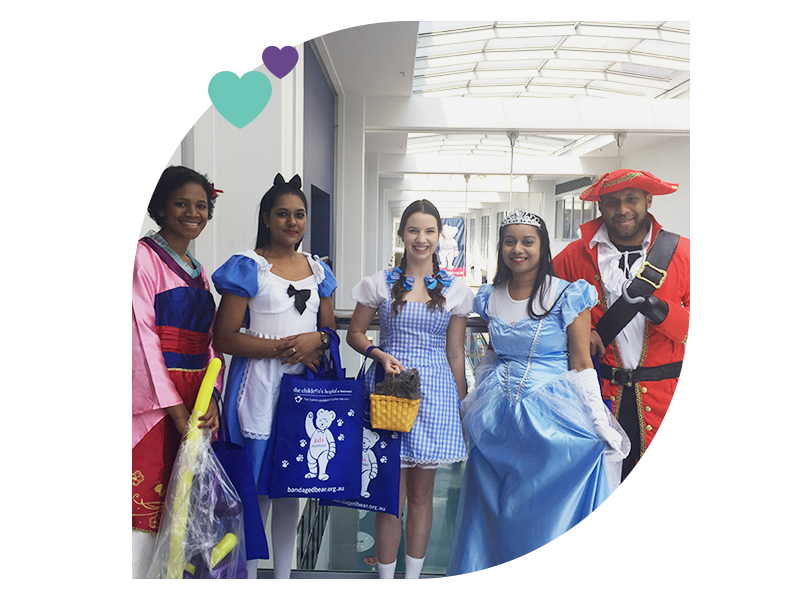 a group of people dressed up as movie and fairytale characters