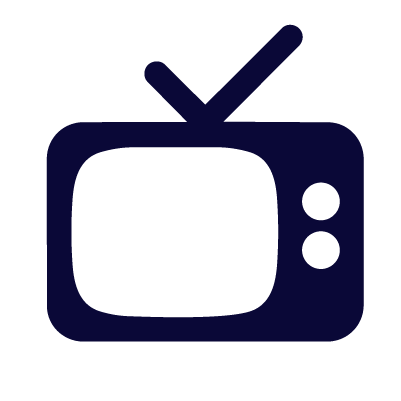 Navy blue TV icon
