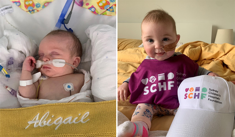 Abigail in hospital | Abigail wearing SCHF Merch