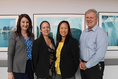 Left to right: Dr Belinda Ratcliffe, Anita Gardner, Dr Michelle Wong, AP David Dossetor