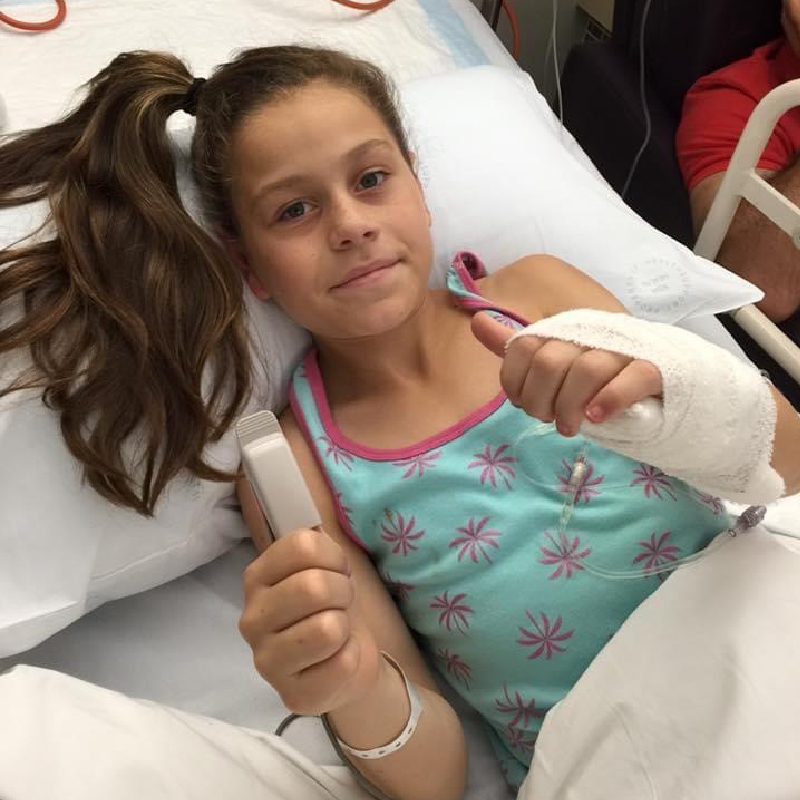 Maddie in hospital