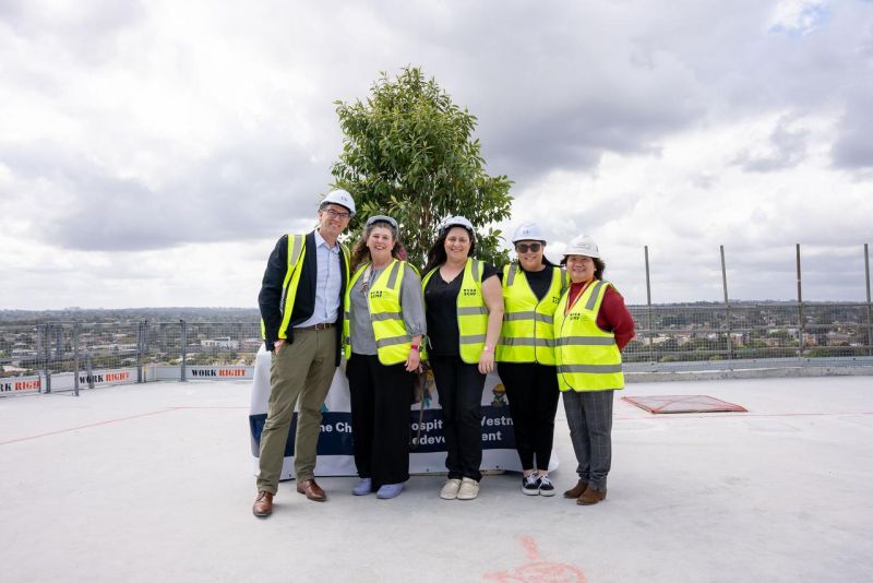 Image of KWCF Team in high-vis doing a hospital tour. Image of KWCF Team in high-vis doing a hospital tour.