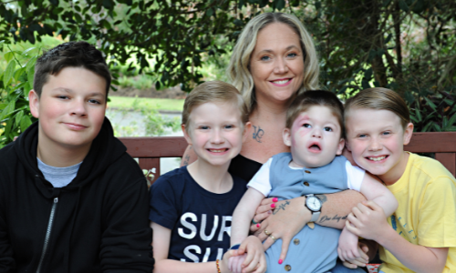 Marcus and his four brothers and his Mum Charmaine