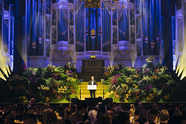 Chairman of the Board Len Chersky speaking on stage at Gold Dinner 2024 Chairman of the Board Len Chersky speaking on stage at Gold Dinner 2024