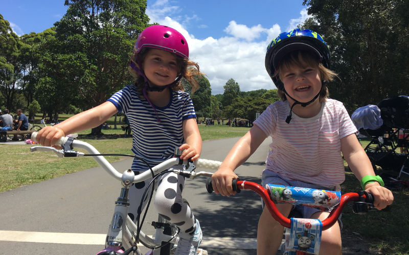 Will & Pearl riding their bikes Will & Pearl riding their bikes