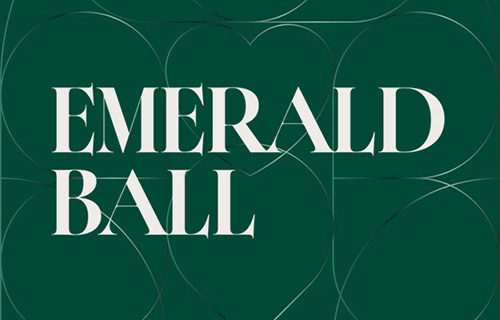 Green background with Bold Emerald Ball logo.