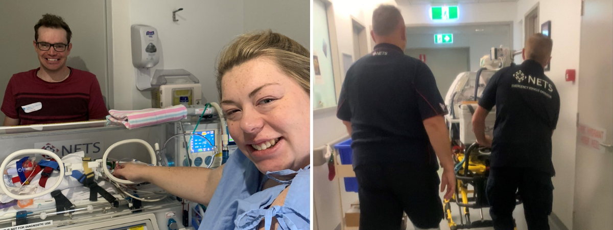 Abigail and her parents in hospital